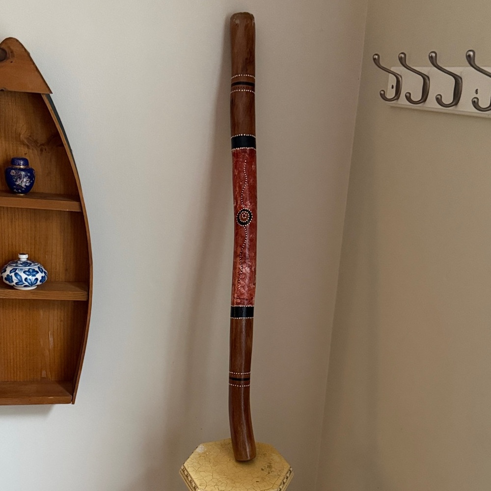 B.Porteous Handpainted Didgeridoo with Red Dot Design